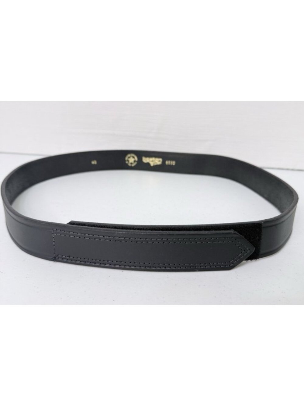 Boston Leather Belt Size 40" Model 6530 Black Hook & Loop Tipped 1.5" Wide